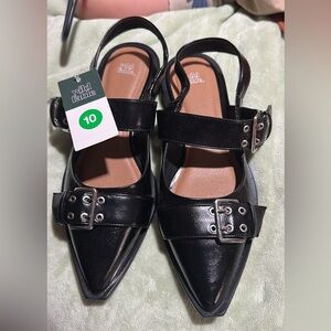 Wild Fable Black Flats with Buckle Detail